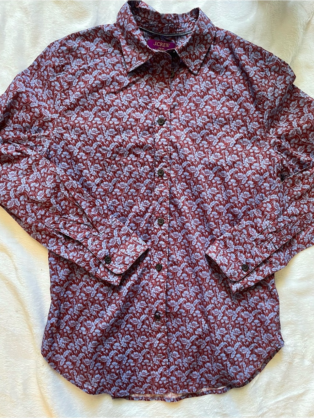 J Crew Liberty Art Fabrics Floral Button Up Collar Preppy Work Women’s Sz 2